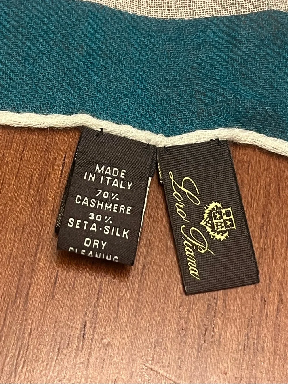 Loro Piana Teal and Purple Floral Silk-Blend Scarf on Ivory